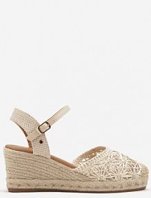 Beżowe Sandały Vices na Plecionym Koturnie w Stylu Boho Lisalia