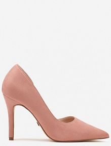 Różowe Szpilki Vices z Wkładką ze Skóry Naturalnej Ozdobione Wycięciem Oliritia