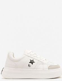 Biało-Czarne Sneakersy Vices na Platformie z Gwiazdką Fenarra damskie