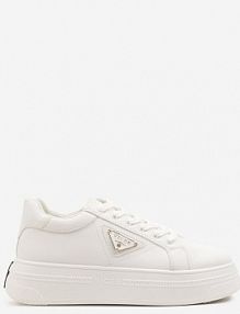 Białe Sneakersy Vices na Grubej Podeszwie Zdobione Aplikacją Aranellis damskie