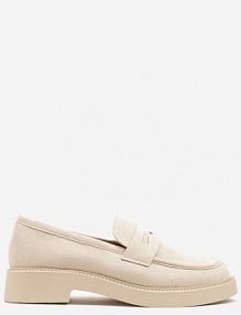 Beżowe Mokasyny Ozdobione z Przodu Paskiem Jelzivis Renee damskie