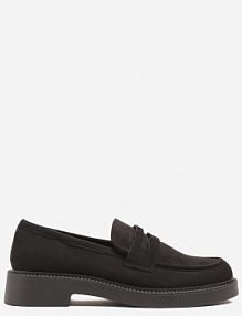 Czarne Mokasyny Ozdobione z Przodu Paskiem Jelzivis Renee damskie