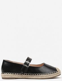 Czarne Espadryle z Plecionką i Paskiem Galvesis Renee damskie