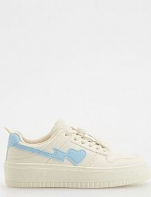 Sneakersy z imitacji skóry Reserved złamana/biel dziecięce 047EH-01X