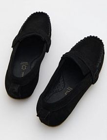 Skórzane mokasyny Reserved czarne dziecięce 067CY-99X