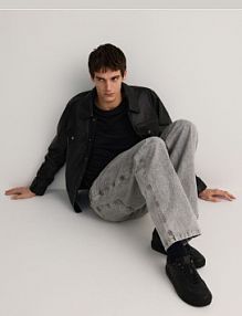 Skórzane sneakersy Reserved czarne męskie 155CR-99X