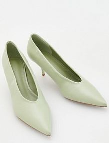 Czółenka na szpilce Reserved jasnozielone 164CQ-07X