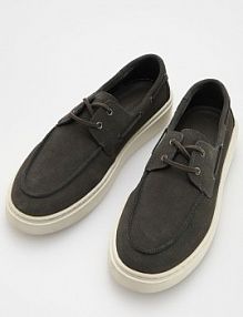 Skórzane półbuty Reserved ciemnoszare męskie 173CR-90X