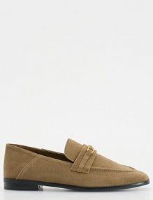 Zamszowe loafersy Reserved oliwkowe 208CQ-81X