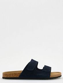 Zamszowe klapki Reserved granatowe męskie 212CR-59X