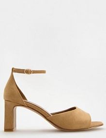 Sandały na słupku Reserved beżowe damskie 313CR-80X