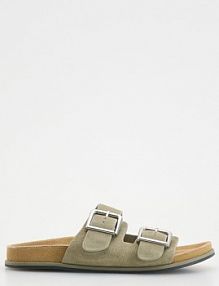 Zamszowe klapki Reserved beżowe damskie 328CR-80X