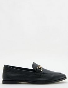 Skórzane loafersy Reserved czarne 340CP-99X