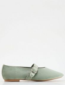 Baleriny z regulowanym paskiem Reserved oliwkowe damskie 352CP-81X