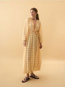 Sandały z paskami Reserved ciemnobrązowe damskie 360GA-89X