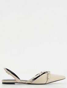 Baleriny z odkrytą piętą Reserved białe damskie 362CP-00X