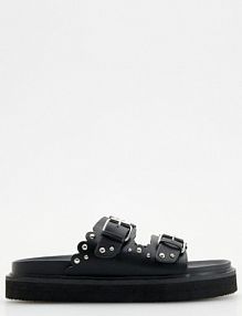 Klapki z okuciami Reserved czarne damskie 364CP-99X