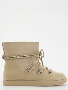 Zamszowe śniegowce ze sznurowaniem Reserved beżowe damskie 395CF-08X