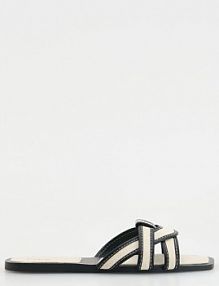 Klapki z paskami Reserved czarne damskie 409CP-99X