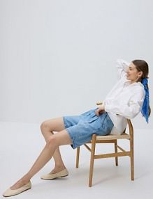 Skórzane baleriny Reserved złamana/biel damskie 486CP-01X