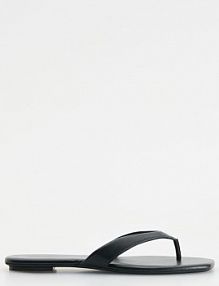 Skórzane klapki Reserved czarne damskie 532CP-99X