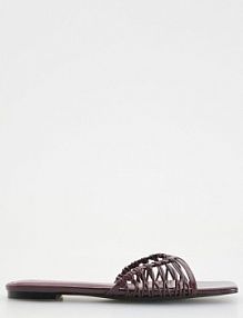 Klapki z paskami Reserved bordowe damskie 542CP-83X