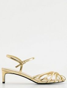 Złote sandały na obcasie Reserved 579CP-GLD