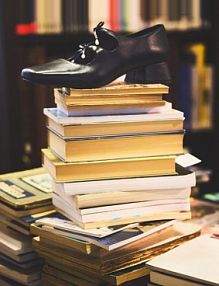 Skórzane czółenka Mary Jane Reserved czarne 614EV-99X