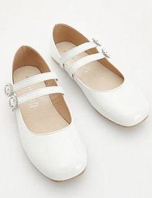 Baleriny z imitacji skóry Reserved białe damskie 623DL-00X
