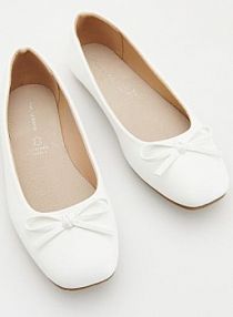 Białe baleriny z kokardą Reserved dziecięce 628DL-00X