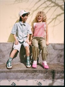 Sneakersy z łączonych materiałów Reserved fuksja dziecięce 643DL-43X