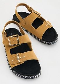 Zamszowe sandały Reserved brązowe dziecięce 665DL-88X