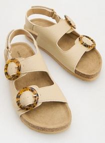 Sandały na rzepy Reserved beżowe dziecięce 685DL-08X