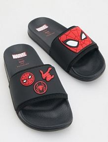 Klapki Spiderman Reserved czarne dziecięce 692AD-99X