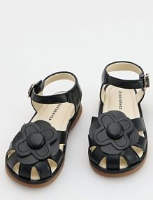 Sandały z imitacji skóry Reserved czarne dziecięce 699DL-99X