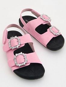 Sandały z imitacji zamszu Reserved brudny/róż dziecięce 704DL-39X