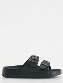 Klapki z klamrami Reserved czarne dziecięce 733DJ-99X