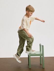 Sneakersy na rzepy Reserved beżowe dziecięce 734FS-08X