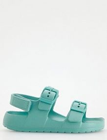 Sandały z klamrami Reserved jasnoturkusowe dziecięce 746DJ-06X