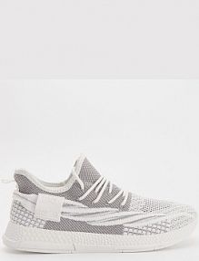 Białe sneakersy z siateczki House jasnoszare męskie 295EQ-09X