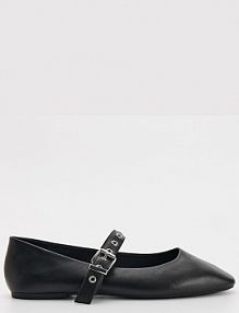 Czarne baleriny typu Mary Jane House damskie 782DU-99X