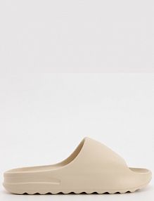 Kremowe gumowe klapki z bieżnikiem House damskie 802FS-01X