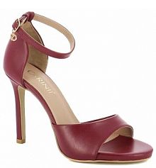 Sandały na szpilce Carinii beżowe czerwone