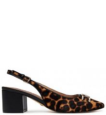 Sandały na słupku Guess brązowe 