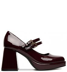 Półbuty na obcasie JENNY bordowy damskie 