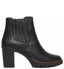 Botki na słupku Rieker czarne 