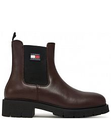 Botki Tommy Jeans brązowe damskie 