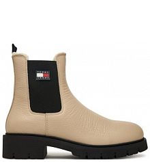 Botki Tommy Jeans écru damskie 