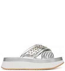 Klapki Liu Jo srebrne damskie 