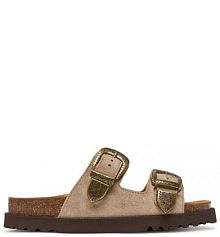 Klapki Scholl beżowe damskie 